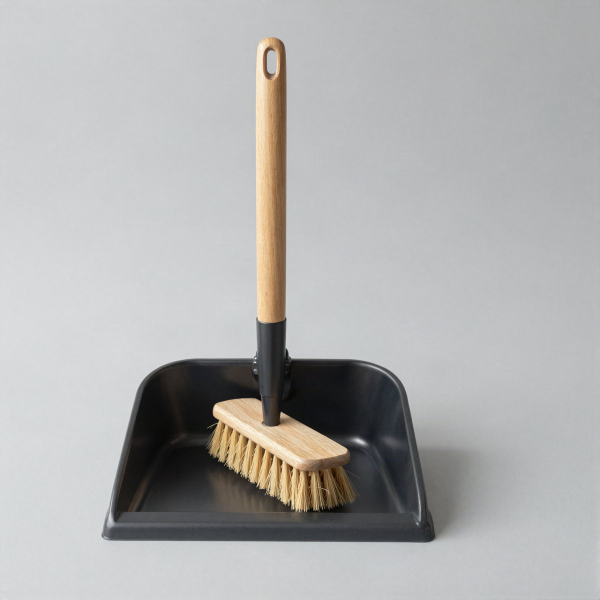 Wooden Handle Dustpan and Brush Set